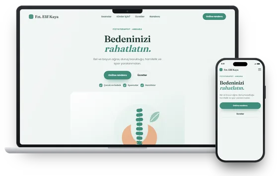 Örnek site: Fizyoterapi · sağlıklı yaşam