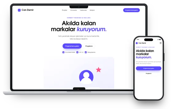 Örnek site: Portfolyo · serbest çalışan