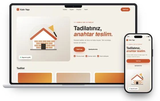 Örnek site: Tadilat · inşaat